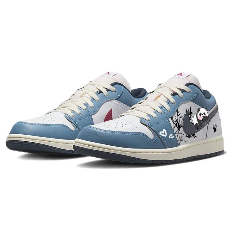 Jordan Air Jordan 1 Abrasion Resistant Slip Resistant Low top Vintage Basketball Shoes Men's Marine Blue HM3711-144(Team181-)