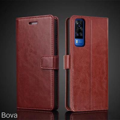 Pouzdro Vivo Y31 2021 kryt s držákem na karty pouzdro pro Vivo Y31 2021 PU kůže vyklápěcí kryt retro peněženka taška na telefon přiléhavé pouzdro business