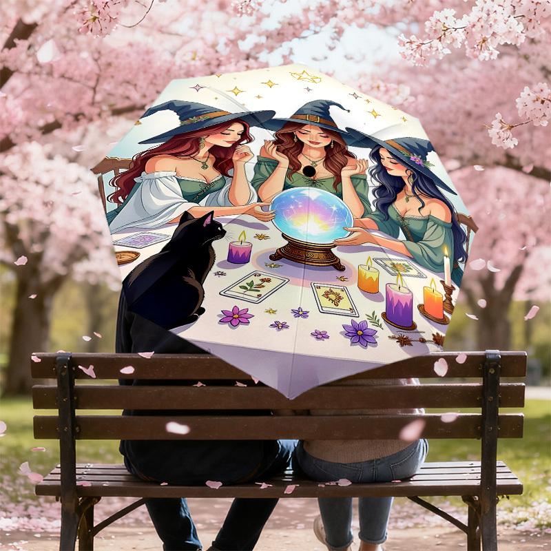 1pc Witchcraft Magic Automatic Open/Close Umbrella with Windproof, 8-Rib Sturdy Canopy, Durable Ribs, Fashionable Design1170A