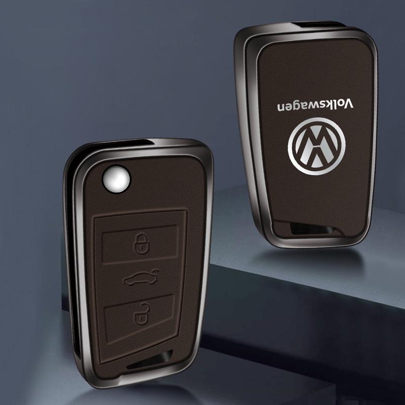 2025 Hot Car Flip Remote Key Case Full Cover Protector Holder Shell Bag For VW Volkswagen Golf 7 MK7 Tiguan MK2 Auto Keychain Ac