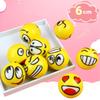 6PCS PU Squeezing Ball Sponge Ball Facial Expression Foam Ball Pinching Stress Relieving Toy Wrist Movement 6.3cm Children's Toy