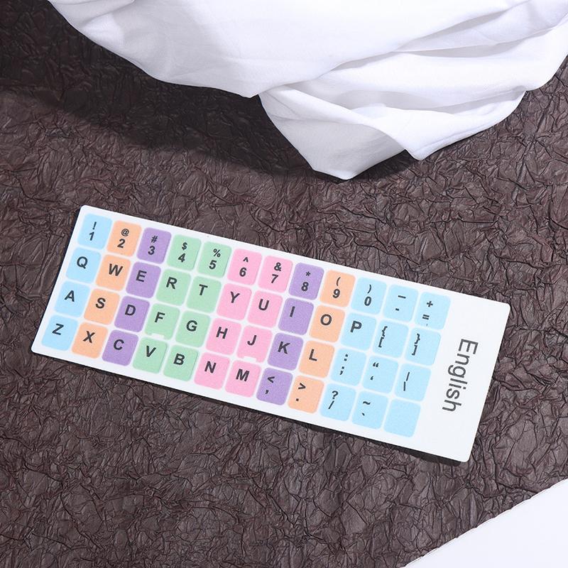 1Pc English Keyboard Sticker Makaron Color Key Sticker Desktop Computer Sticker
