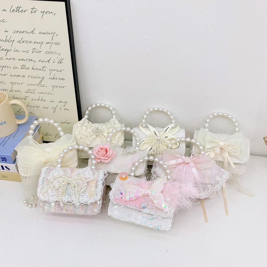 2025 Kinder Prinzessin Perle Schleife Umhängetasche