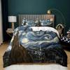 Starry Night Van Gogh Duvet Cover Set Queen Size,Oil Painting Famous Modern Classic Sky Star Art,Decorative 3D Bedding Set Tool