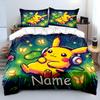 3Pc Personalization Name Custom Pokemon Pixels Printed Cartoon Bedding Set 1 Quilt Cover 2 Pillowcase Gifts For Kids And Adults