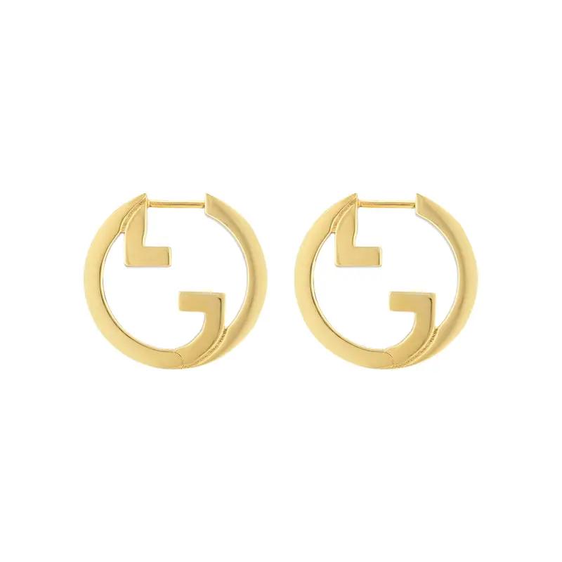 Gucci Blondie Circular Fashion Jewelry Round Interlocking Double G Metal Earrings Women earrings Gold 774534I46008005