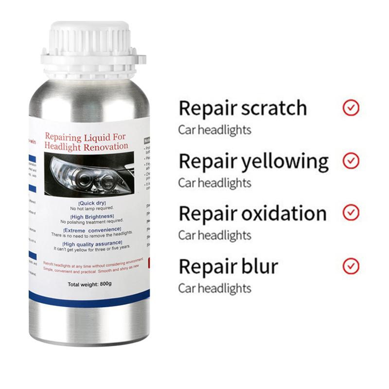 Car Headlight Polishing Liquid Polymer Car Headlight Chemicals Polish Restoration Fluid 800ML Evaporator Lamps Regeneration
