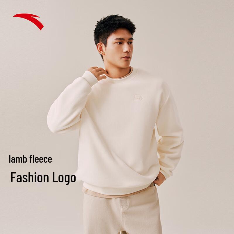 ANTA Men s Winter Round Neck Fleece Pullover Sweatshirt L