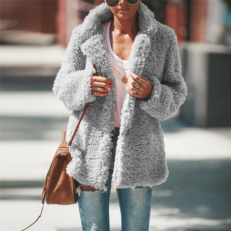 Cozy Women's Winter Bear Fleece Fur Fluffy Coat Jackets For Elegant Styling