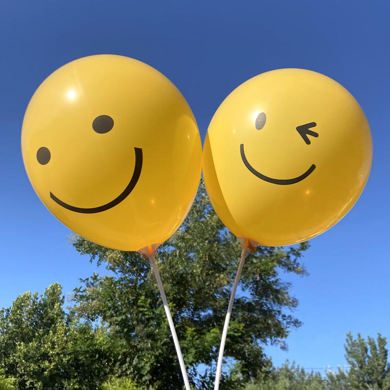 12" Verdickter Zitronengelber Smiley-Gesicht-Ballon für Geburtstagsfeier Dekoration