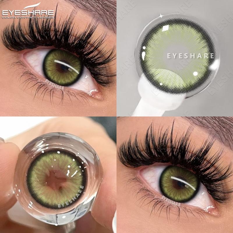 Eyeshare 2ks/pár Kontaktní čočky řady NICOSIA Roční zelené čočky 14,2 mm Modré oči Čočky Módní kosmetika Žáci