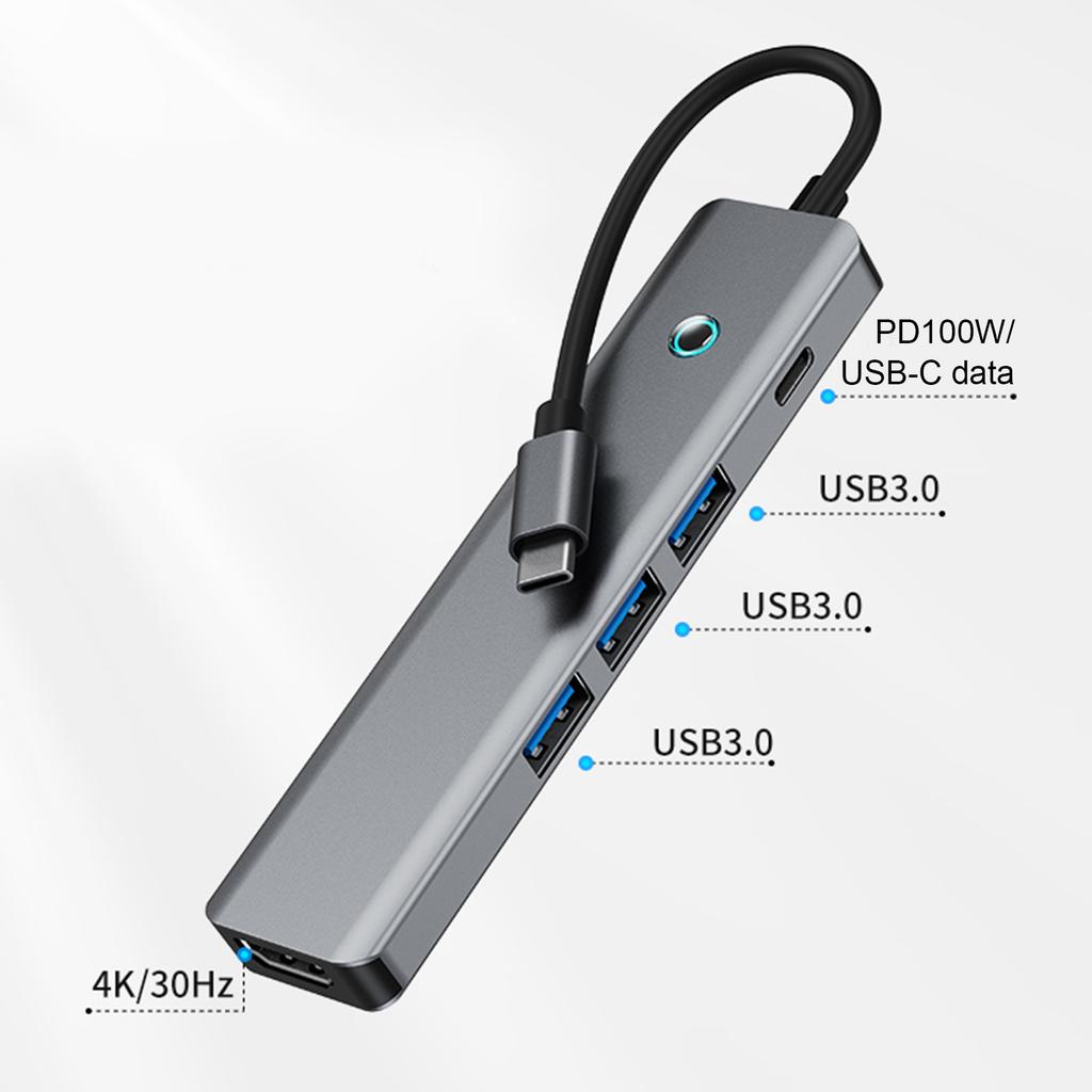 5 In 1 TYPE-C USB3.0 HDMI PD100W Interface Hub Adapter Dock for MacBook iPad Pro