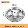 304 Stainless Steel Three-Compartment Lunch Tray for Kids - Round Meal Plate for Kindergarten, Students, and Babies