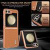 Z Flip7 FE Carbon Fiber Pattern Phone Case for Samsung Galaxy Z Flip 7 6 5 4 3 5G Electroplated Frame Back Cover Coque Etui