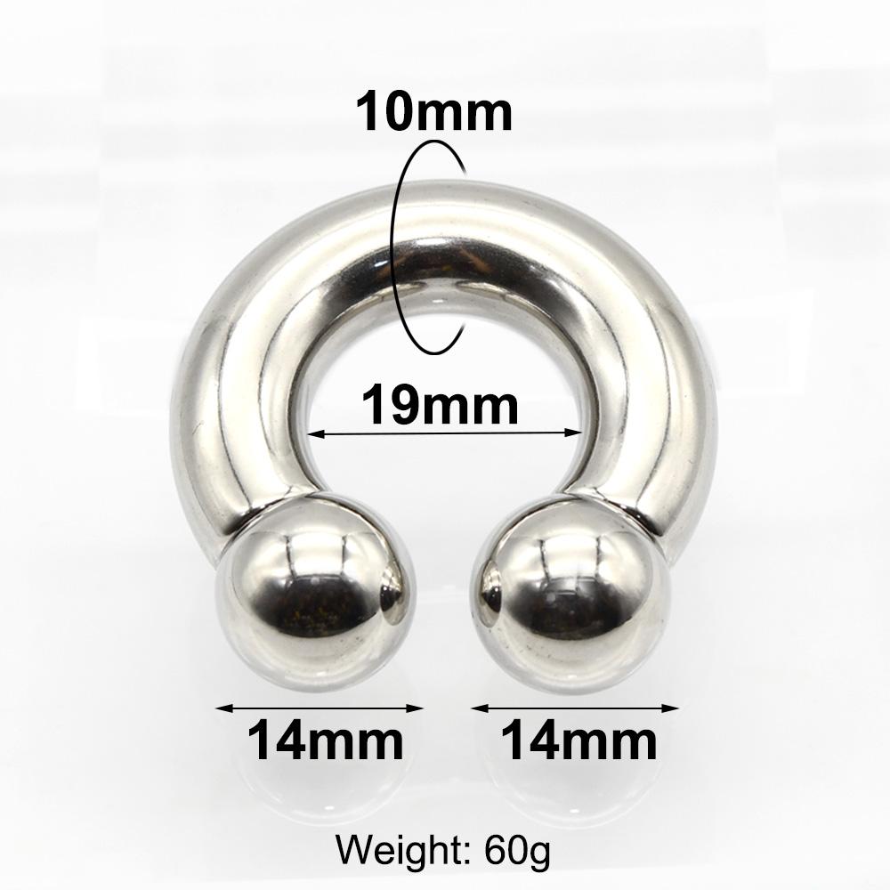 12G-00G Velký průměr Kruhový činkový kroužek z nerezové oceli s vnitřním závitem Piercing do nosu Septum Piercing Rozšiřovač Náušnice do laloku