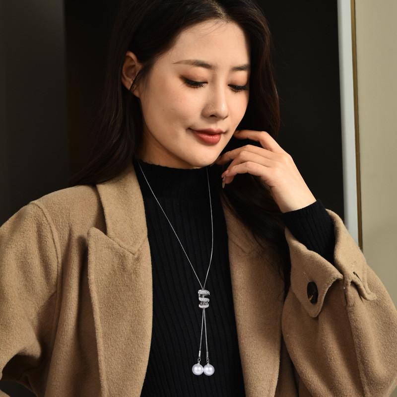 Stunning Pearl Multilayer Tassel Necklace In Rose Gold And Platinum Colors Women For