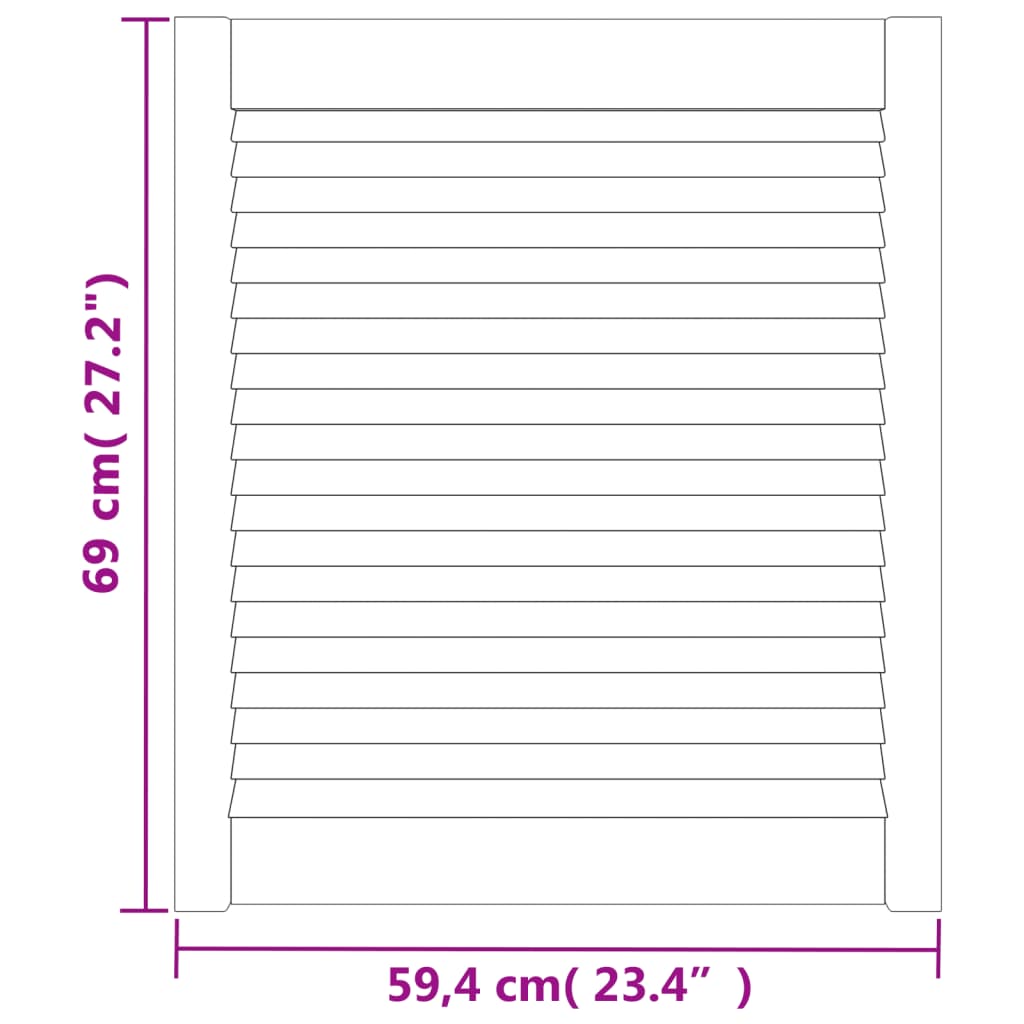 Cabinet Doors with Louver Design 2 Pcs 69 X 59.4 Cm Solid Wood