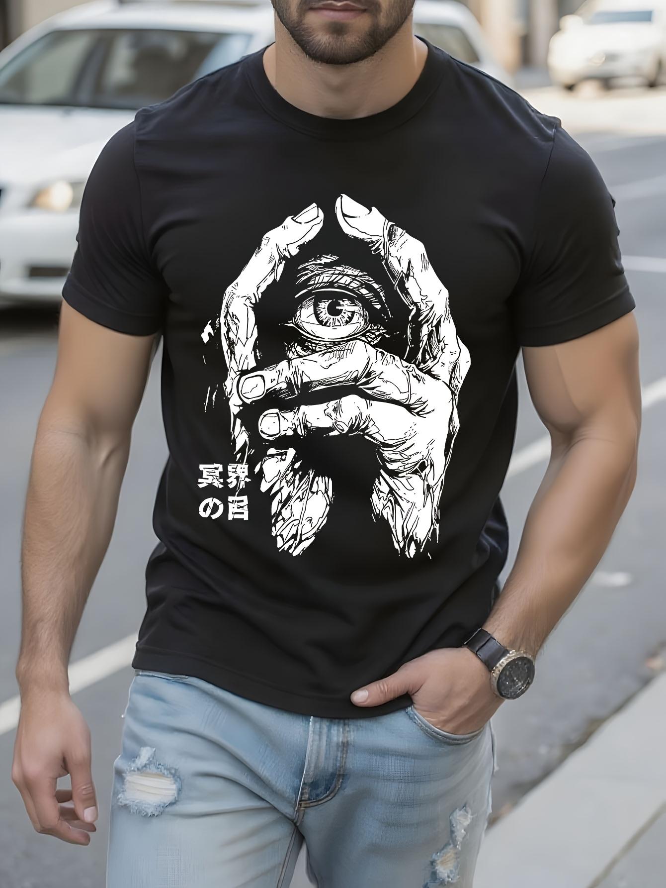 Gothic Eye Graphic Tshirt Graphic Tshirt - Black with Whi... XXL