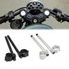 HANSWD Fork Clip-On Handlebars with CNC Risers for 1969-1982 Honda, Suzuki, and Yamaha (33mm Regular Handlebars)