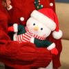 1Pc 25Cm Lovely Christmas Snowman Plush Toys Kawaii Snowman Wears Santa'S Hat Scarf Loose Coat Doll For Xmas Party Decor Gift