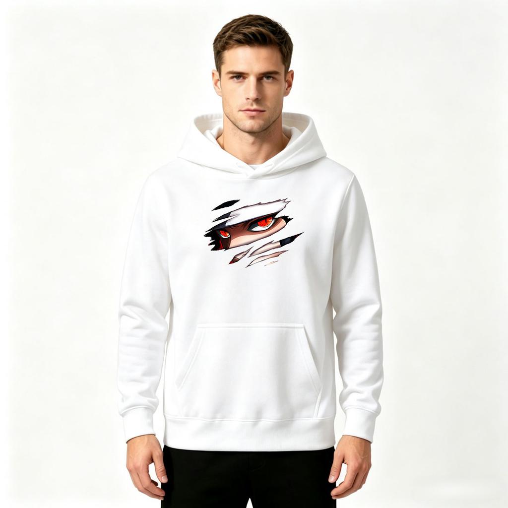 Erkek Kapüşonlu Sweatshirt, Havalı Kırmızı Sharingan Göz Baskılı Günlük Uzun Kollu Kapüşonlu Sweatshirt Yetişkinler İçin