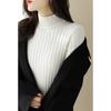 Winter Solid Slim Fit Base Knitted Sweater for Women Fashion Half High Neck Long Sleeve Pullovers Sweaters Women Elegant Casual Solid Jumper Top 25531