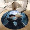 Wednesday Addams,Gothic Friendship Chair Mat Round Rug Office Carpet, Machine Washable, Non Slip, Suitable for Living Rooms, Bedrooms