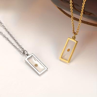Creative Rectangle Dried Flower Wishing Seed Time Gem Necklace Creative Birthday Holiday Gift