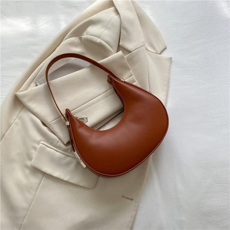 Fashion PU Leather Underarm Bags Women Clutch Handbags Single Shoulder Bag Ladies Trendy SimpleBag Female Totes