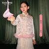 Girls' Satin Jacquard Frog Button Vest with Tassels - Chinese New Year Outfit