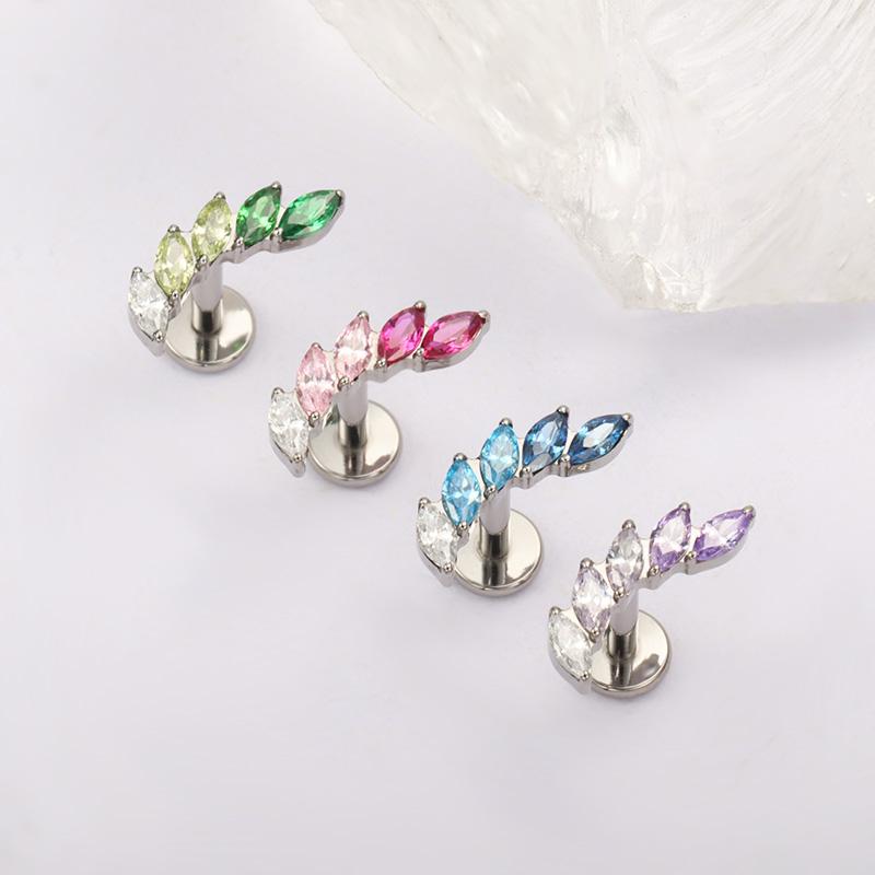 G23 Τιτάνιο 16G Εσωτερικό Σπείρωμα Labret CZ Piercing Χείλος Ρινικό Καρφάκι Stud Tragus Piercing Χόνδρος Αυτιού Helix Dait Κοσμήματα Σώματος