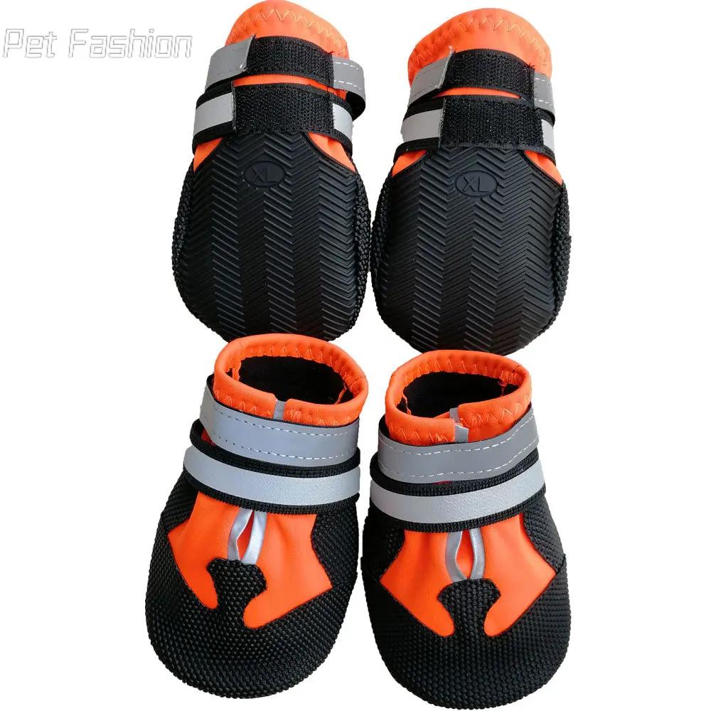 4 teile/los Schuhe Für Große Hunde Stiefel Wasserdichte Socken Nicht-Slip Reflektierende Medium Hund Abdeckungen Für Labrador Alaska Golden Retriever