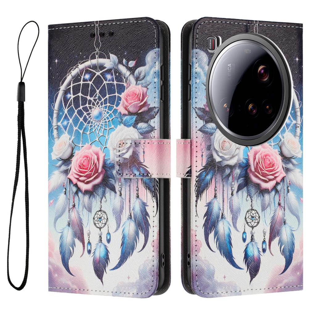 YX-2501 For Xiaomi 15 Ultra Case Pattern Printing PU Leather Wallet Phone Cover with Lanyard