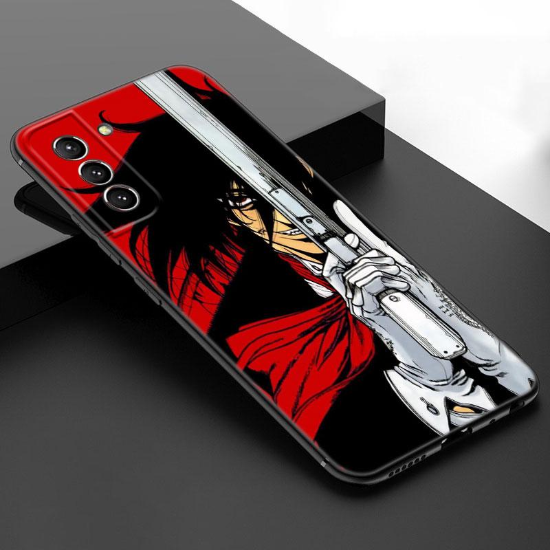 Anime Hellsing Black Silicone Phone Case For Samsung Galaxy S23 S21 S20 FE S24 S22 Ultra S10E S10 S9 S8 Plus