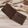 Men'S Tri-Fold Wallet Leather Retro Horizontal Wallet Crazy Horse Leather Casual Change Bag Multi-Card Wallet 6004