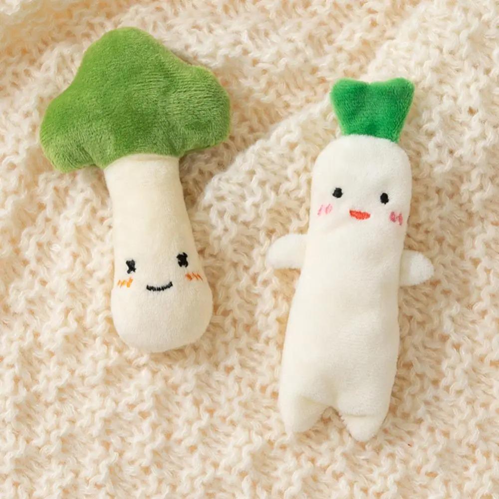 Kawaii Stoppet Frugt & Grøntsag Plyslegetøj Blødt Sød Tegneserie Forårsløg Aubergine Radise Interaktivt Sensorisk Hyggeligt Legetøj til Børn