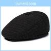 Pattern Checkered Men Duckbill Hat Ear Protection Cotton Cap Outdoor Headwear