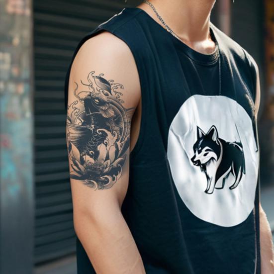 Herbal Temporary Tattoo Stickers Cartoon Image Temporary Tattoos Fake Body Arm Chest Shoulder Tattoos for Semi-Permanent Body Art