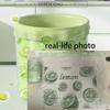 Green Printed Bags with Handles for Kitchen and Bathroom - Portable Garbage Bags for Household Use