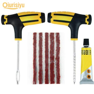 Car Tubeless Tire Tyre Drill Plug Rubber Strip Glue Puncture Repair Tools Kit Quicken Car Accessories