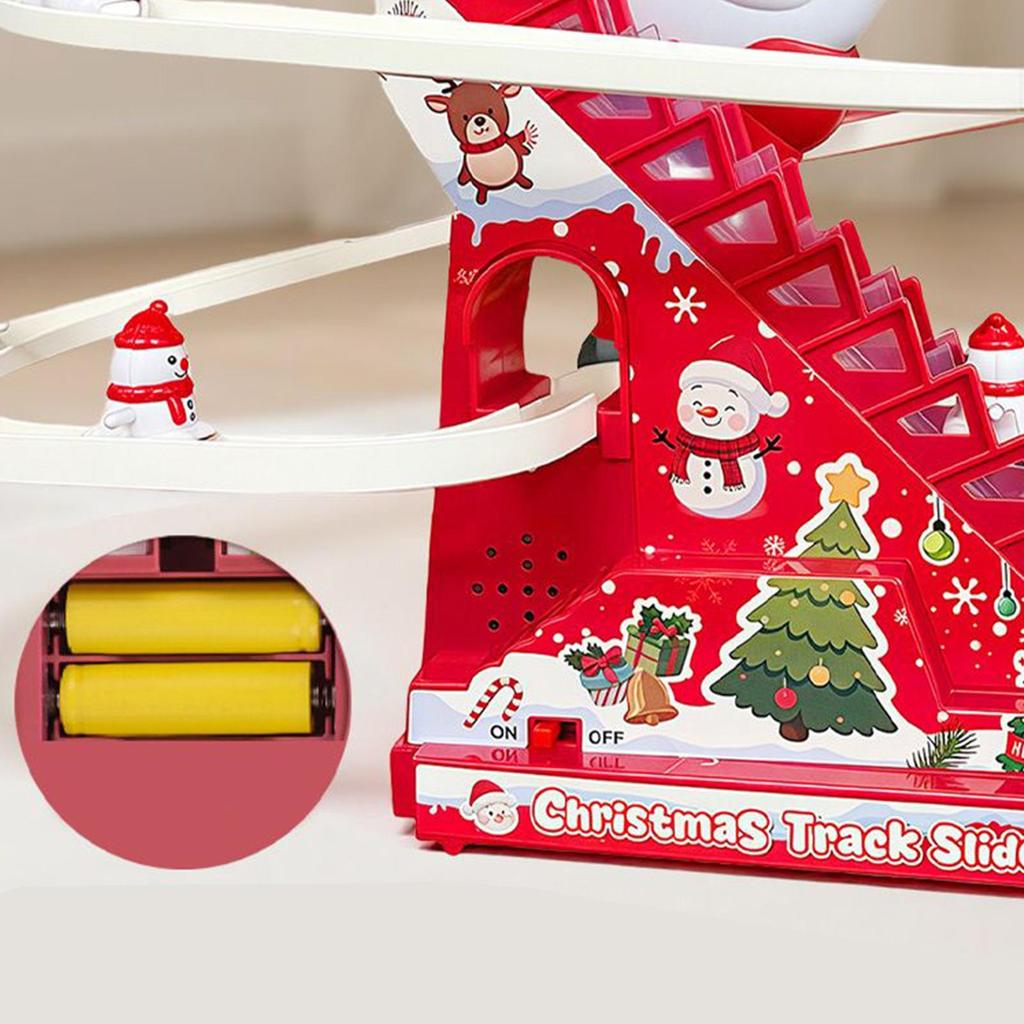 Electric Roller Coaster Toy Santa Christmas Train Track Set with Snowman Activity Game for Toddlers Boys Girls Holiday Xmas Gift