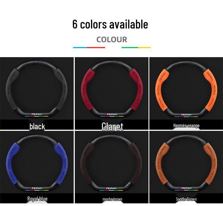 Suede Genuine Leather Steering Wheel Cover for Rising Auto F7, ER6, MARVEL R, R7