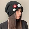 Flower Design Knitted Bucket Hat Korean Style Beanie Hat Sweet Warm Cap  Winter