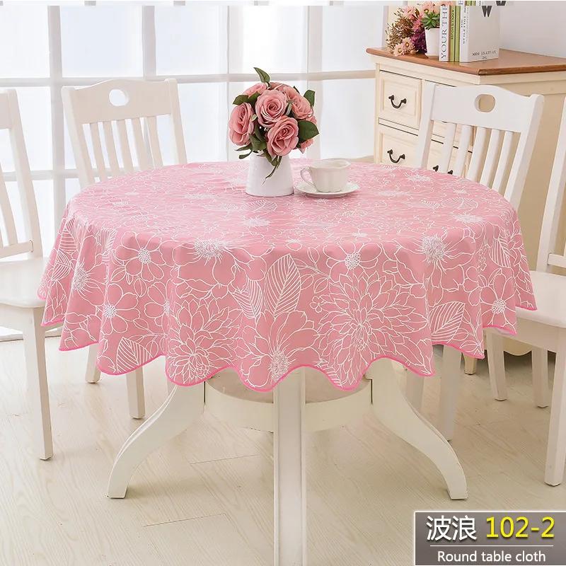 Waterproof Tablecloth Round Table Cloth PVC Nappe Table Cover Party Wedding Table Cloth for Home Kitchen Tablecloth