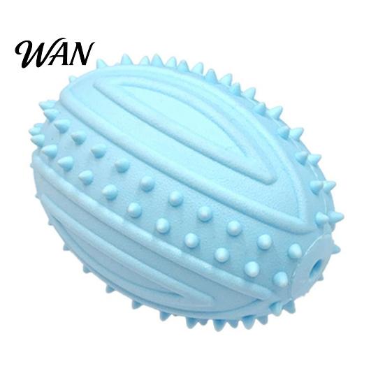 Raised Texture Dog Toy Teething Toys with Spike Teeth Cleaning Ball Bite-Resistant Rugby Interactive With Sound for Small Medium Large Dogs