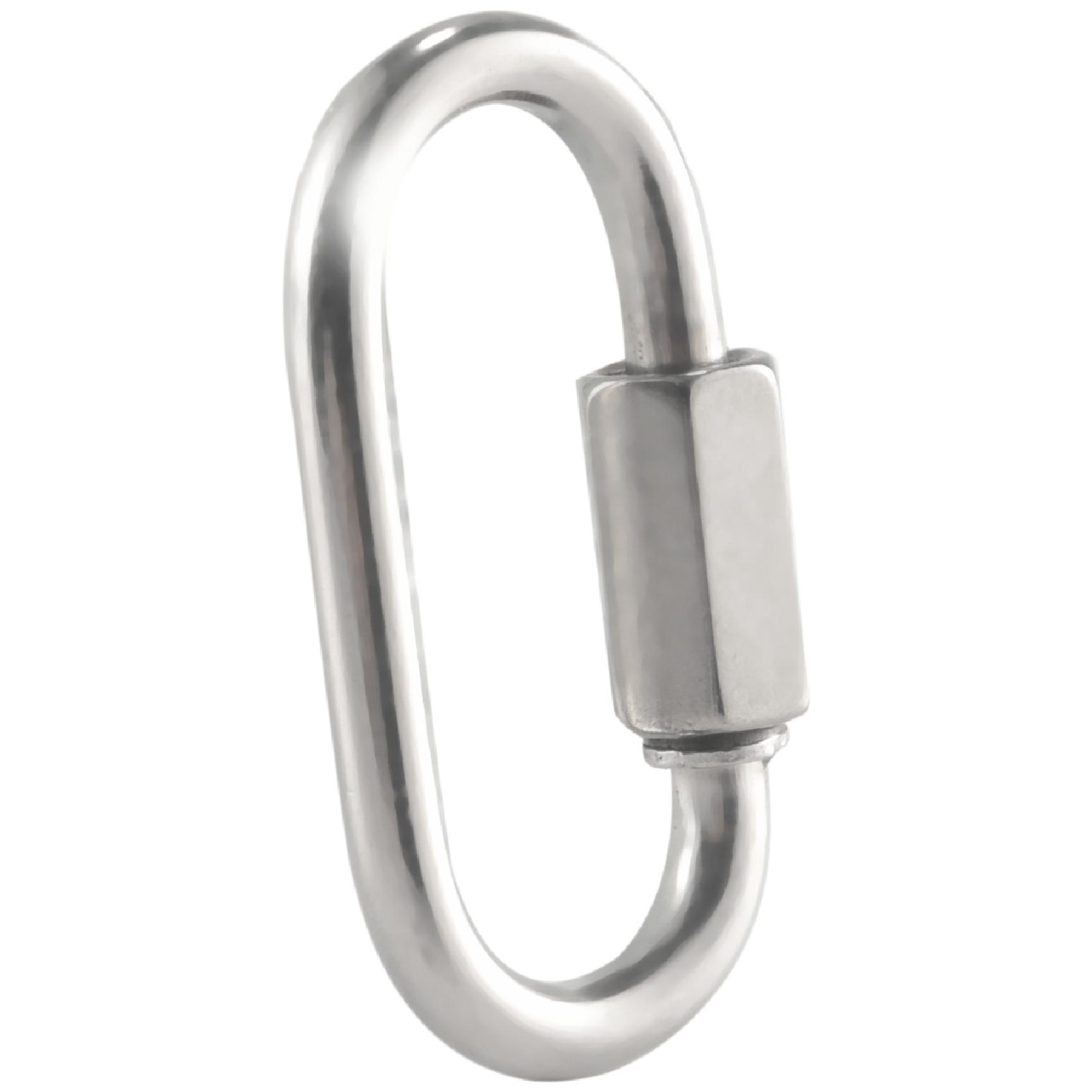 A60Z12 Pcs Quick Link 4MM Stainless Steel Chain Connector,Heavy Duty D Shape Locking Looks For Carabiner, Max.Load 500 Lbmay