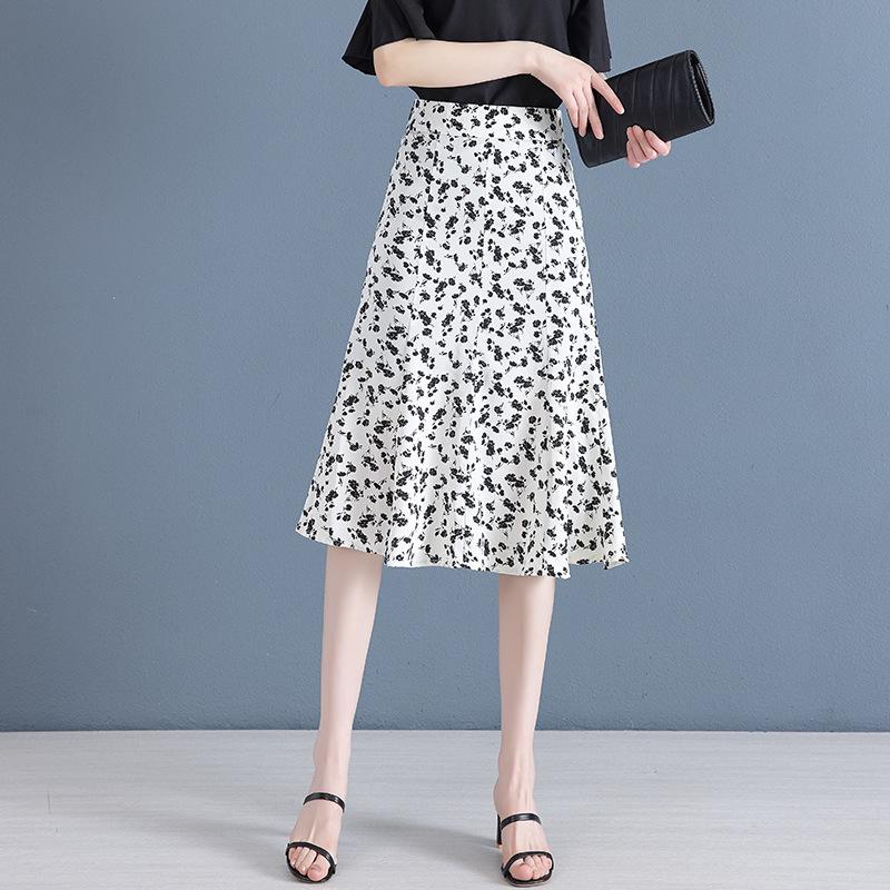 Elegant Women's High-Waisted Floral A-line Skirt - Spring/Autumn 2026 Collection