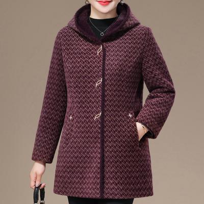 Giacche invernali da donna, spesse, calde, taglie forti, con cappuccio, eleganti, larghe, nuove, cappotti, abiti autunnali da donna di mezza età