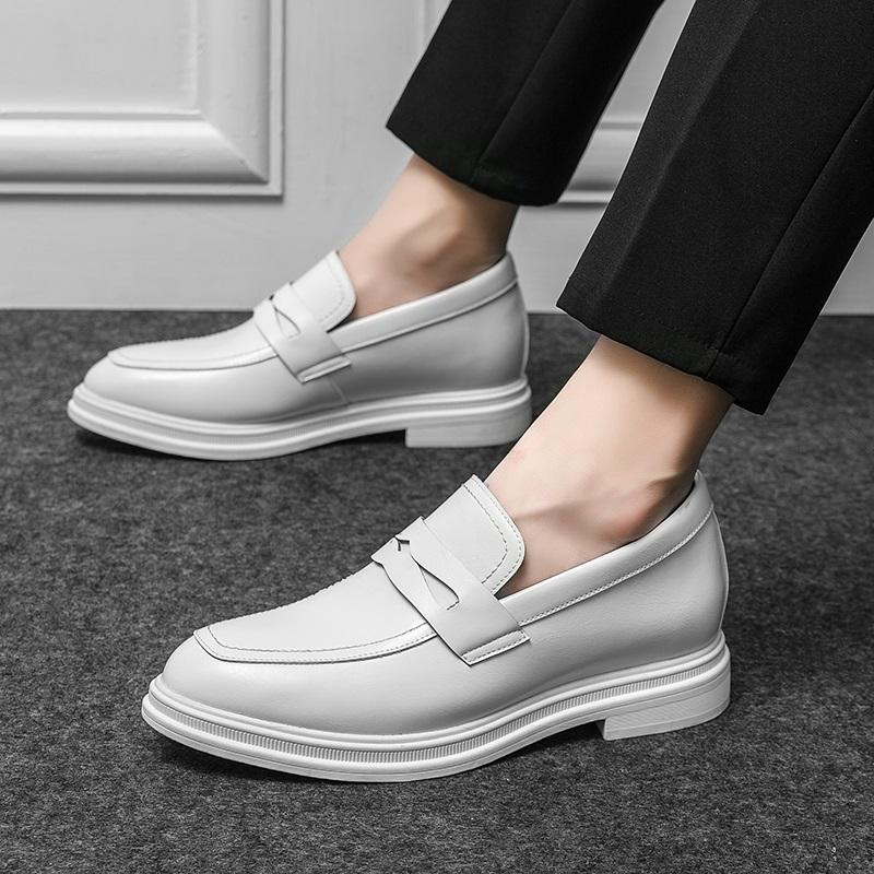 New Penny Loafers Men's Pointed Invisibility Height Increasing Casual Shoes Wedding Dress Homecoming Footwear Zapatos Hombre