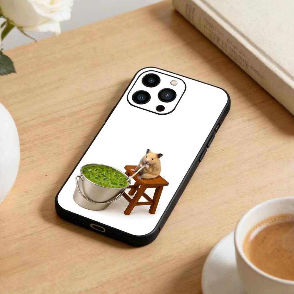 

Big Eyed goofy Cat Mouse Phone Case For iPhone 17 16 15 14 13 12 Max Plus Silicone Black Cover iPhone15promax